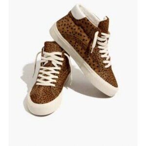 Madewell $110 Hightop Sneakers Spotted Dot Calf Hair Size 6.5 AA182